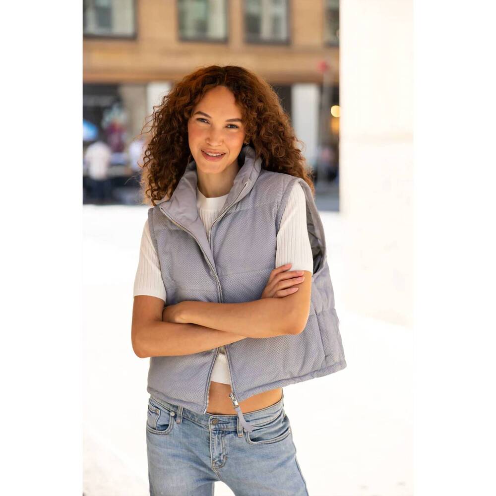 NEW MAURITIUS ellice leather vest in light blue
